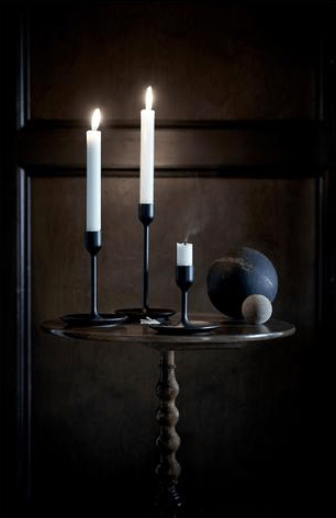 ست جاشمعی آلومینیومی سه تایی مشکی